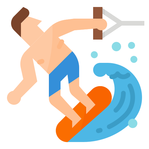 Water sports icon - surfer riding a wave